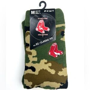 Boston Red Sox Socks Decoy Crew Classic Fit  PKWY Camo Women 3-8 Youth 1-6 Sz M